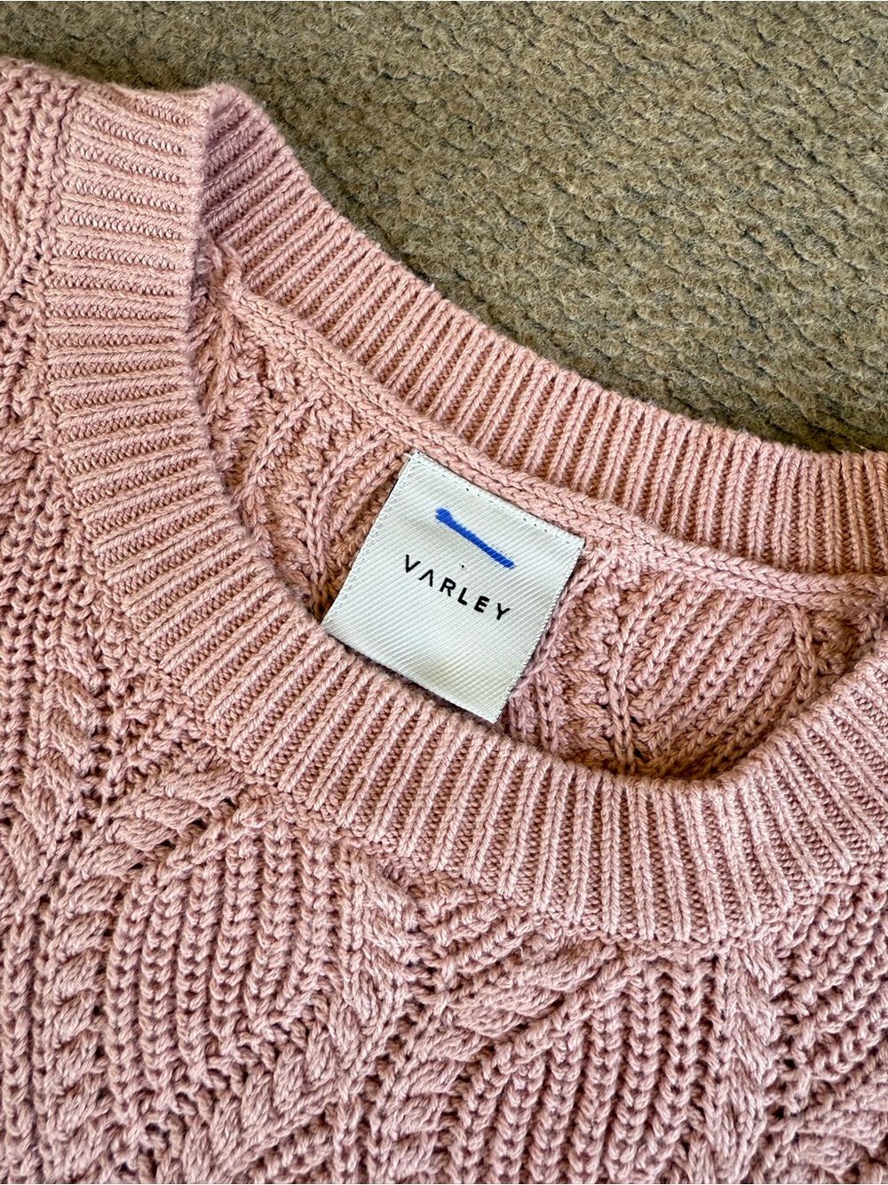 Varley Women's Teller Longline Knit Tank Misty Rose Size M Preppy Athleisure - Picture 3 of 7